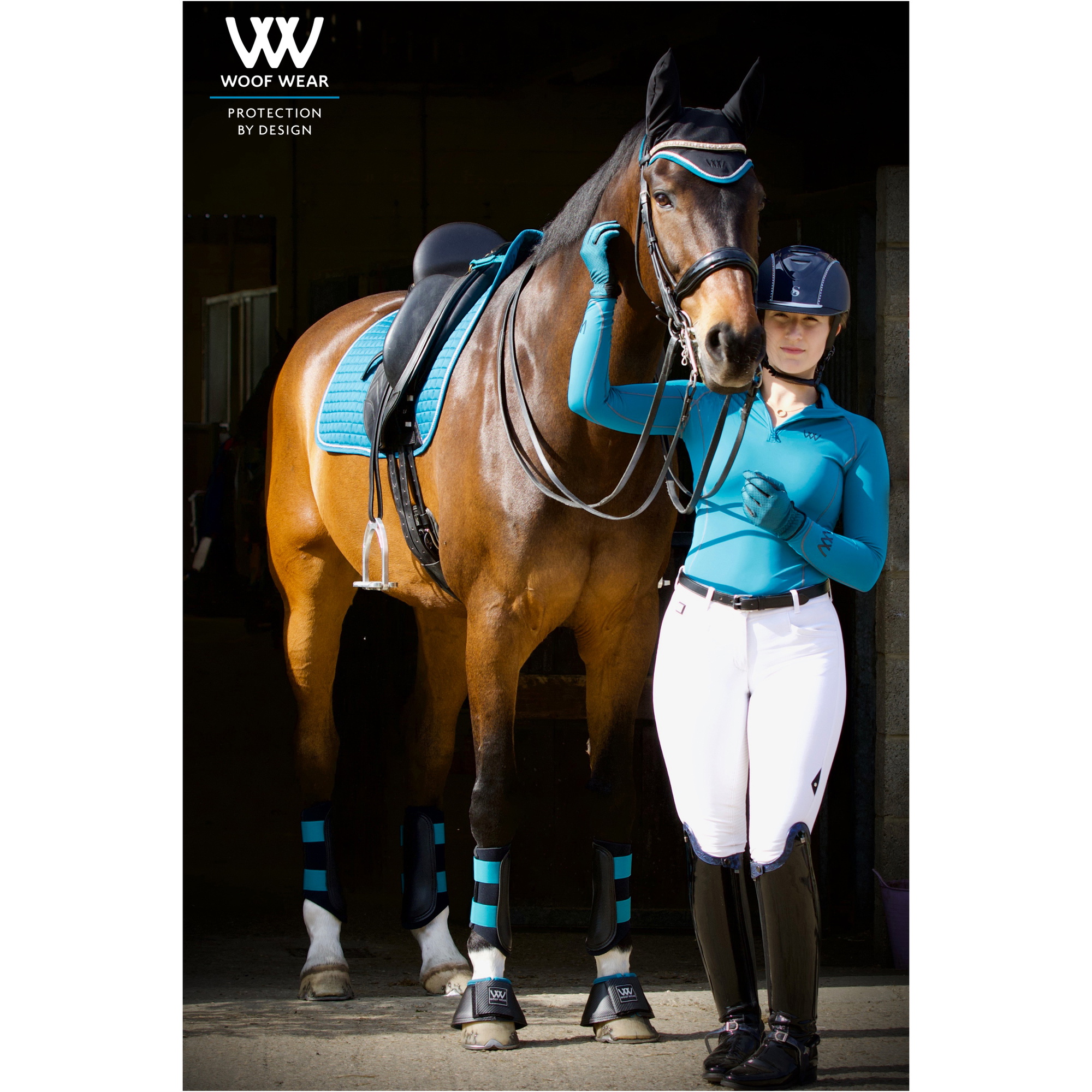 Woof Wear Club Brushing Boots - Black / Ocean